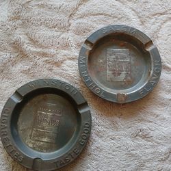Vintage Salem And Winston Cigerettes Tin Ashtrays 