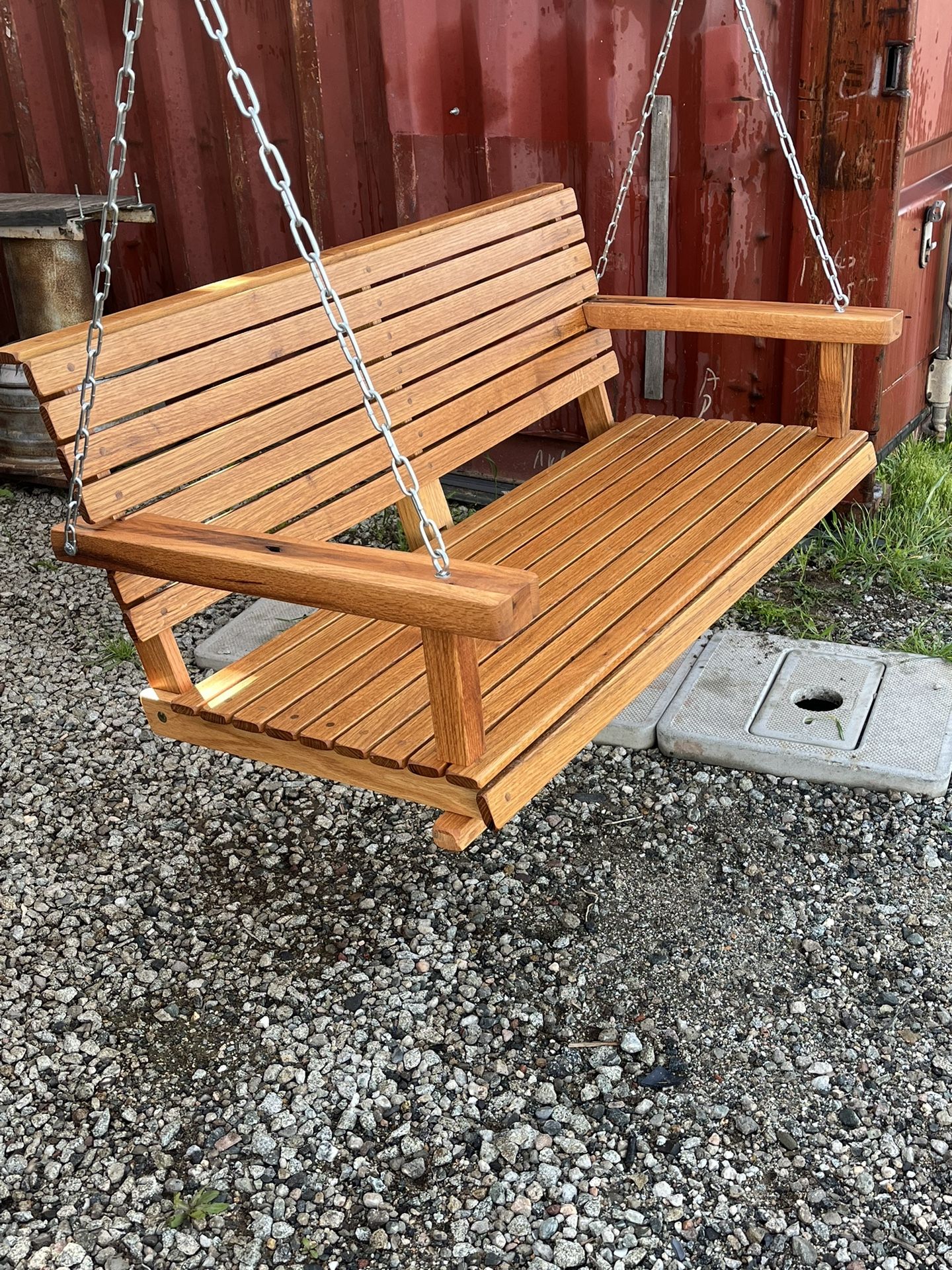 RED OAK PORCH SWING 48” Wide. $300