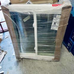 Brand New 31-Inch x 36-Inch White Vinyl 2 Lite Slider Window. 