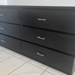 6- Drawer Wood Dresser. High Quality Handles. Lots Of Storage. From IKEA. Like New!