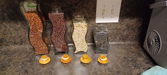 Set of 4 Decorative Glass Jars