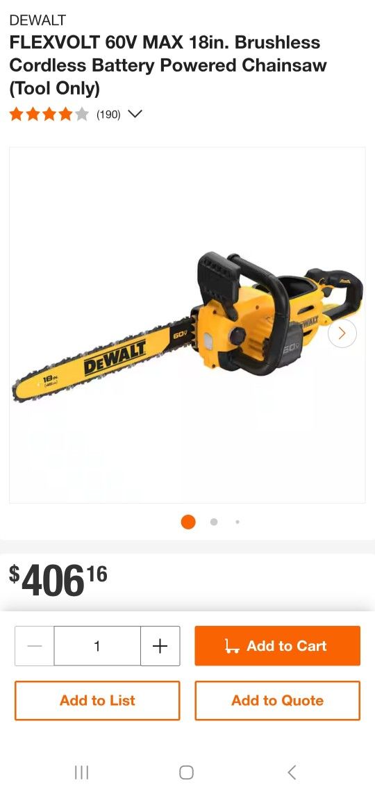 Dewalt 60v Max Chainsaw