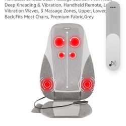 Homedics Shiatsu Back Massage Cushion with Heat, Deep Kneading & Vibration, Handheld Remote, Lumbar Vibration Waves, 3 Massage Zones, Upper, Lower,Ful