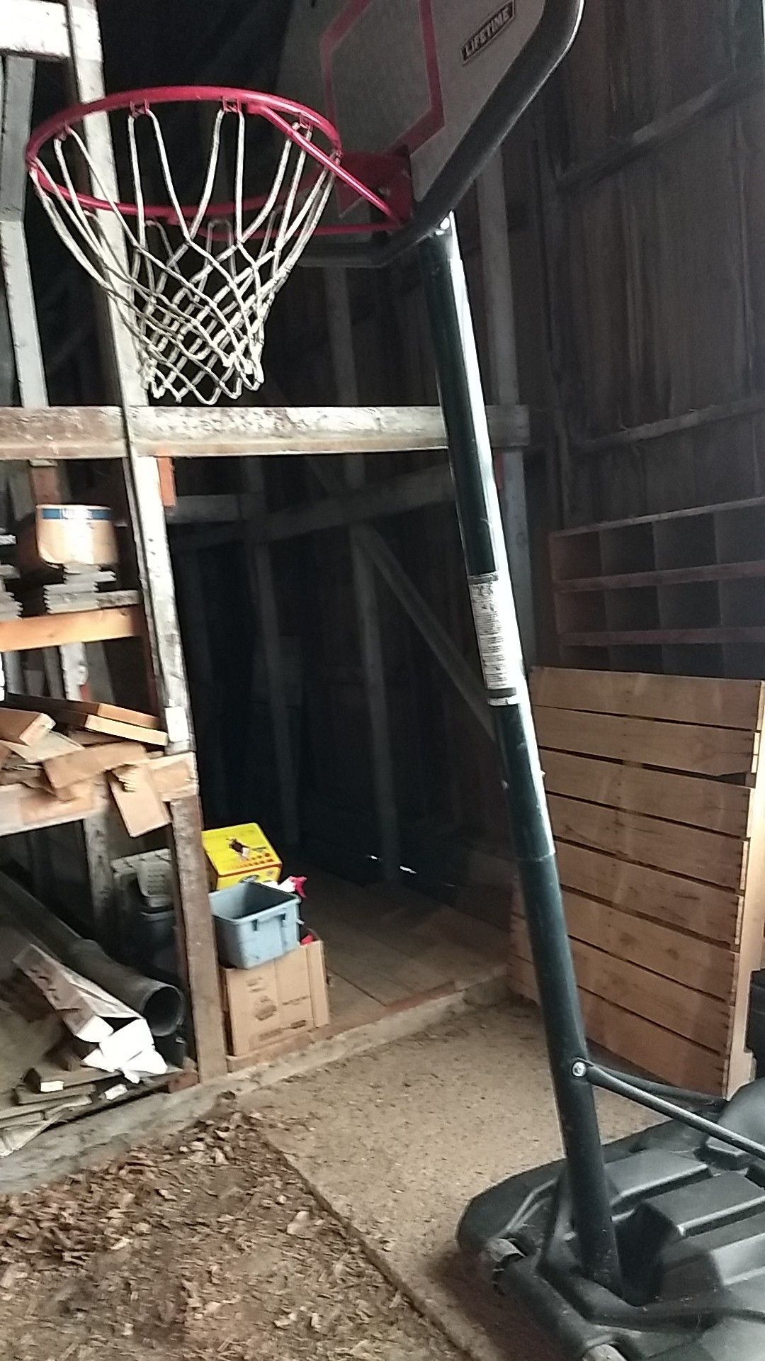 Basketball hoop and pole lifetime.