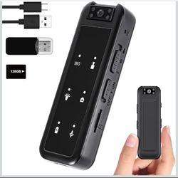 128GB Mini Body Camera,1080P Wearable Patrol Video Recording Camcorder