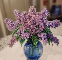 Diamond paint tabletop flower vase
