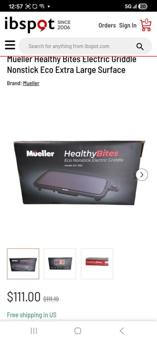Mueller Healthy Bites Electric Griddle Nonstick Eco Extra Large Surface
Brand