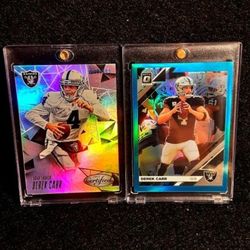 Derek Carr 2 Card Numbered Lot! Sweet!! /299. /499 Raiders/Saints NFL 