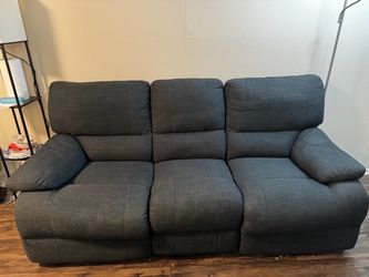 Dark Gray Fabric Reclining Sofa