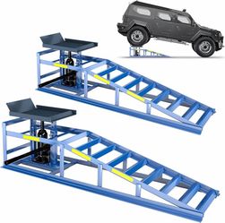 2078a  2 Heavy-Duty Car Ramps, 5-Ton (5000 kg) Capacity, High-Load Hydraulic Ramps with Reflective Strips for Safe Nighttime Use, Adjustable Height fr