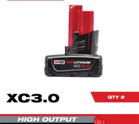 M12 12-Volt Lithium-Ion XC Extended Capacity 3.0 Ah Battery Pack (2-Pack)