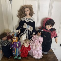 Vintage porcelain dolls.