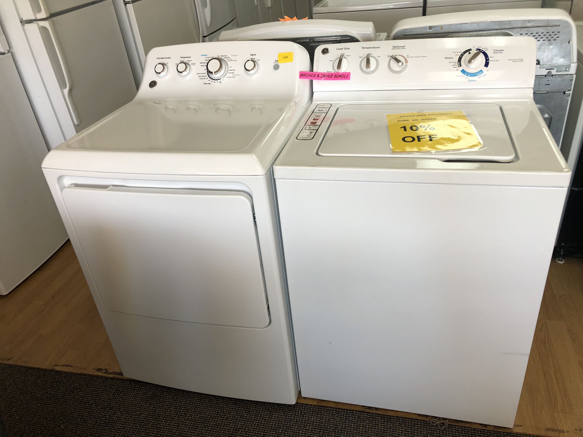 GE white washer and dryer bundle