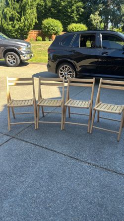 4 Wood folding chairs