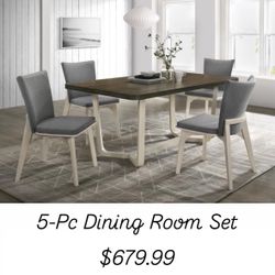 5-Pc Dining Room Set. $53 Down Payment