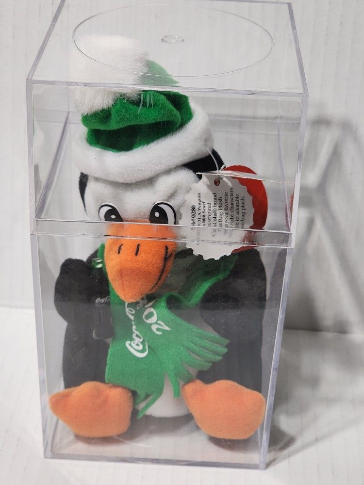 COCA-COLA Penguin in a 2000 Scarf Beanie Bag Plush