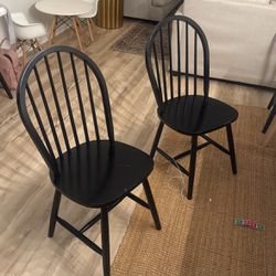 4 Black Dining Chairs Farmhouse Style