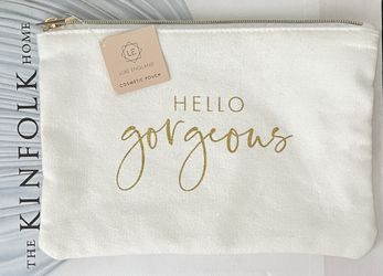 Hello Gorgeous Woven Cotton Cosmetic Bag