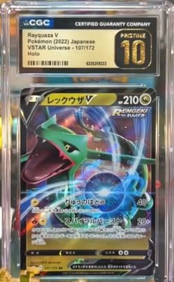 CGC Pristine 10 Rayquaza V Japanese Holo Pokemon Card
