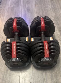 Bundle! BowFlex 552 Adjustable Dumbbells + Bench + Barbell Converter – Home Gym