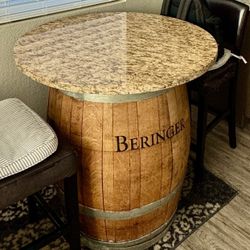 Beringer Wine Barrel table With Granite Top