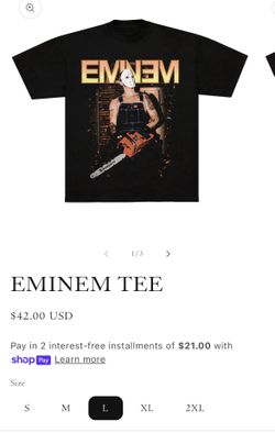 Eminem Large Heavyweight Shirt Faded Black 