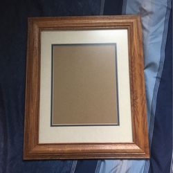  Two 11x14 Wooden Picture Frames with Mats For Both Frames.