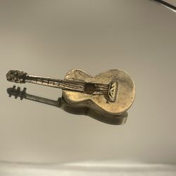 925 Sterling Silver vintage silver guitar brooch