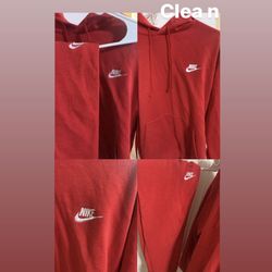 Red Nike Club Fleece Full Sweatsuit 