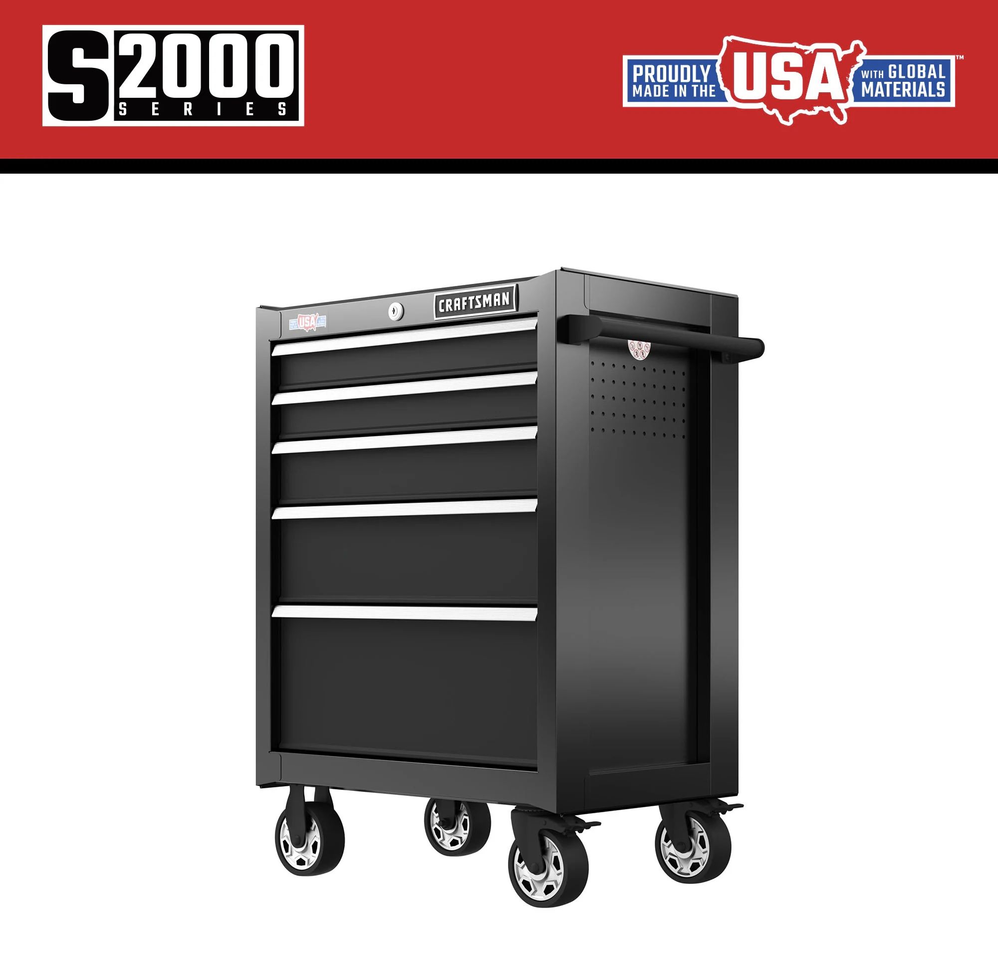 New in box CRAFTSMAN 2000 Series 26.5-in W x 37.5-in H 5-Drawer Steel Rolling Tool Cabinet (Black)