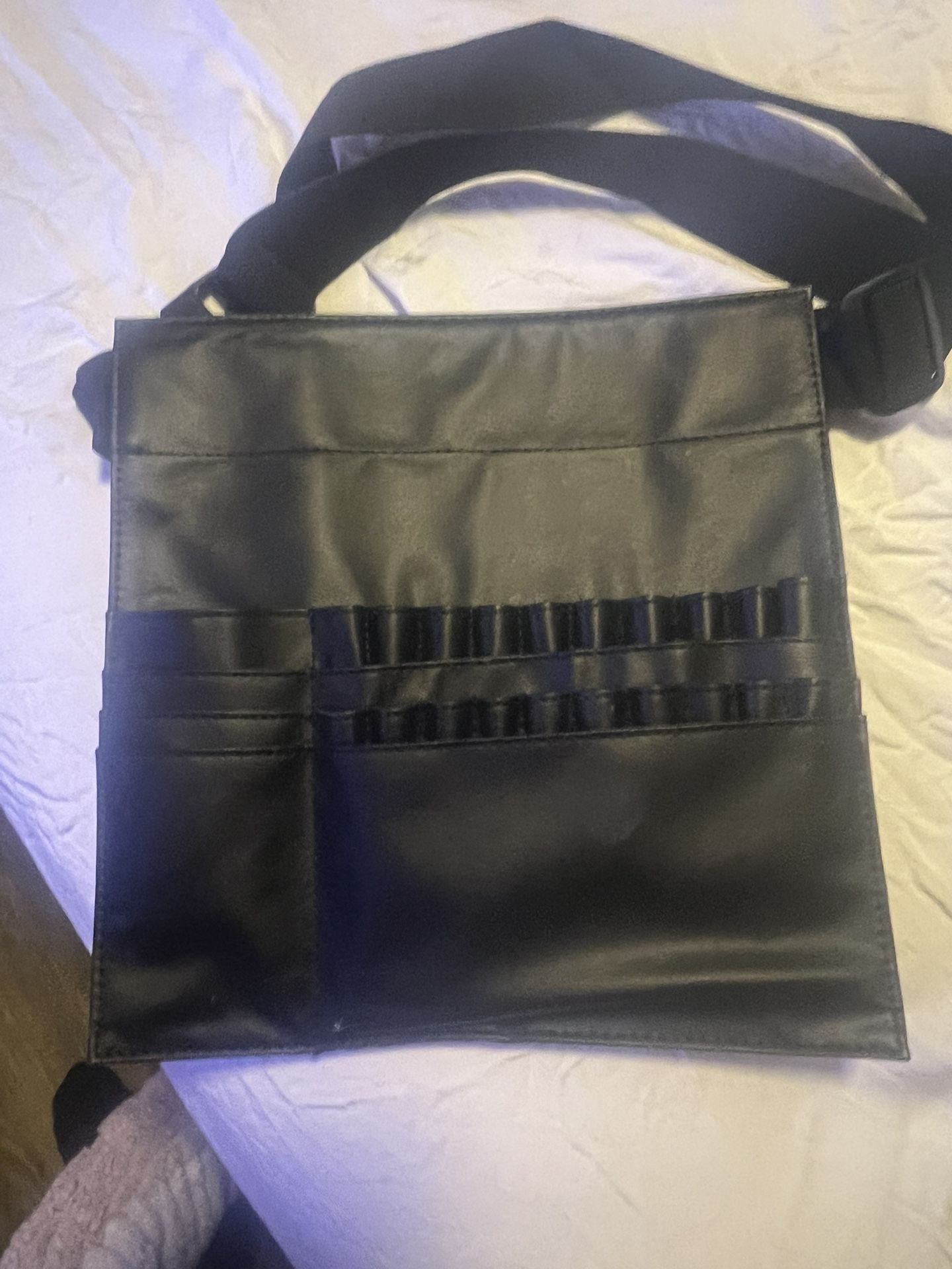 Makeup brush waist purse black 