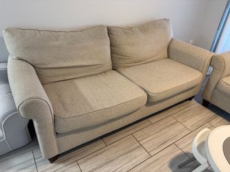 Beige Fabric Loveseat Sofa set of two