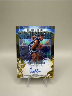 Topps Chrome Cedric Coward Stratospheric Gold Auto /50 1/50 RC) Book Front