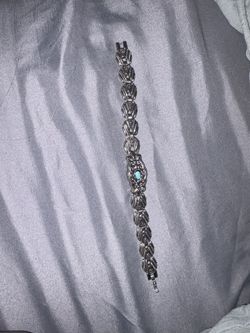 Silver Tone Turquoise Bracelet