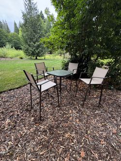 Bar Height Table And Four Barstools.