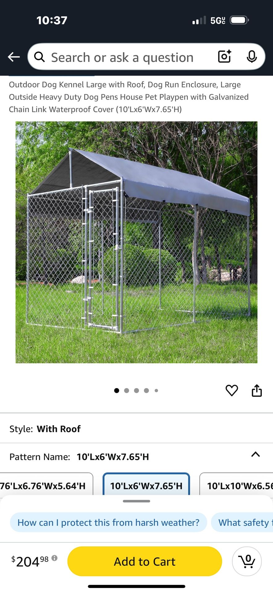 Outdoor Dog Kennel Large with Roof