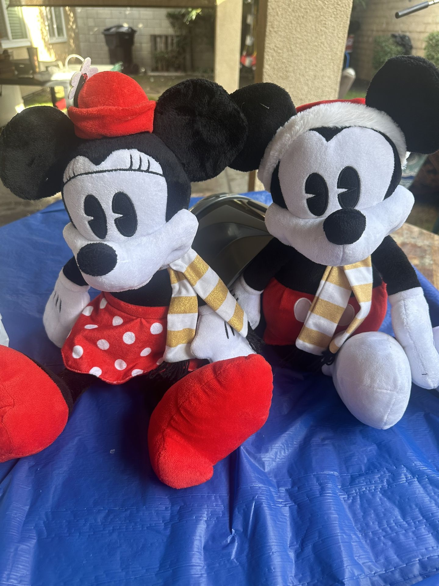 Disney Mickey Mouse And Minnie Christmas Plush Stuffed Animal