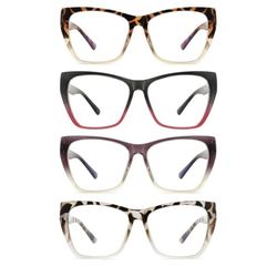 4 Pack +2.25 Blue Light Blocking Reading Glasses