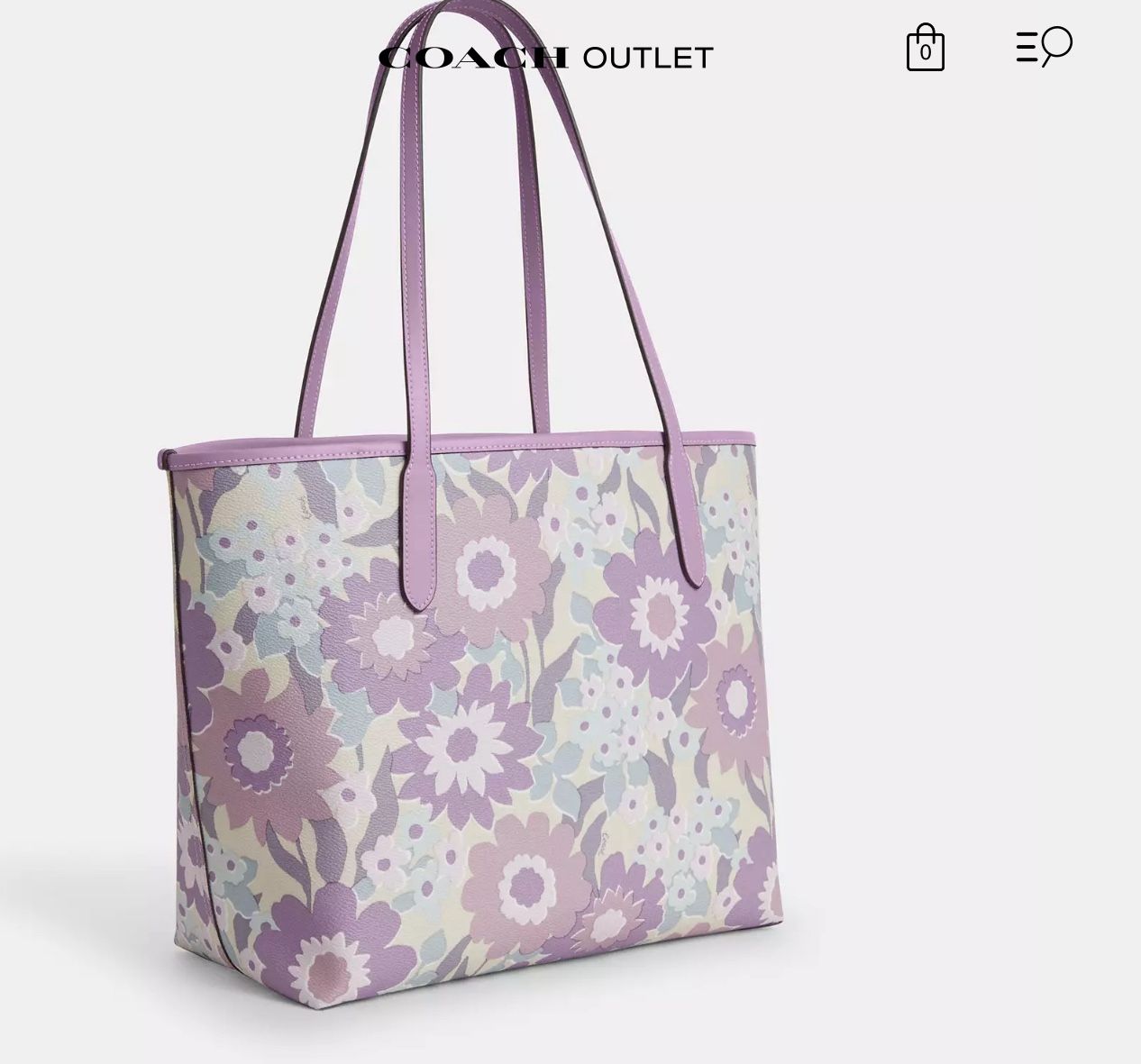 Coach City Tote Bag With Floral Print