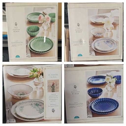 Pioneer Woman 12-Piece Blue Blossom Dinnerware Set – Stylish, Durable, & Perfect for Everyday or Special Occasions