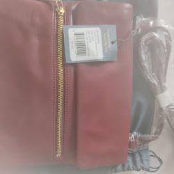 HOBO 'LIGHTEN UP' RED LEATHER CROSSBY-WINE  BAG NEW!