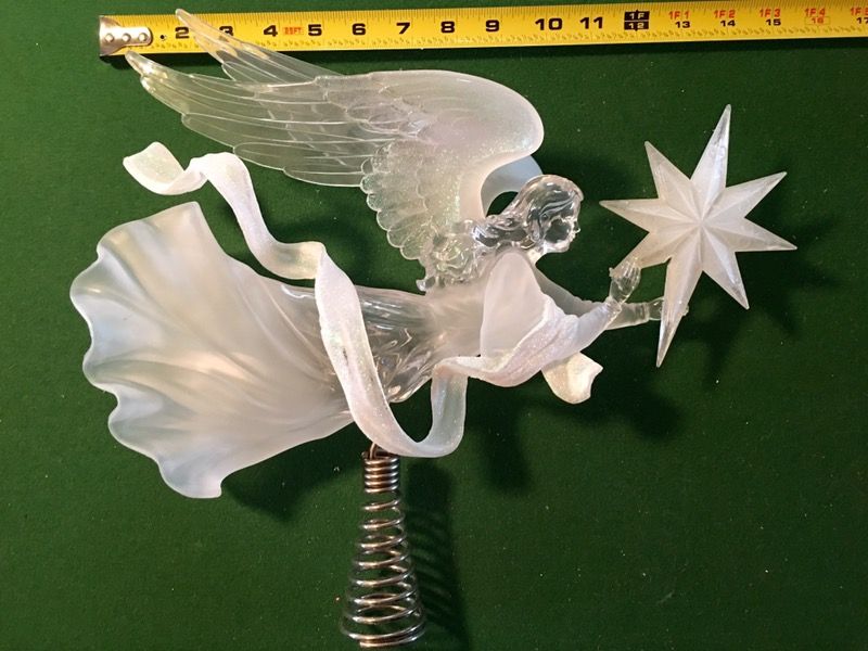 Holiday Time Acrylic Angel Tree Topper 12"X 13"