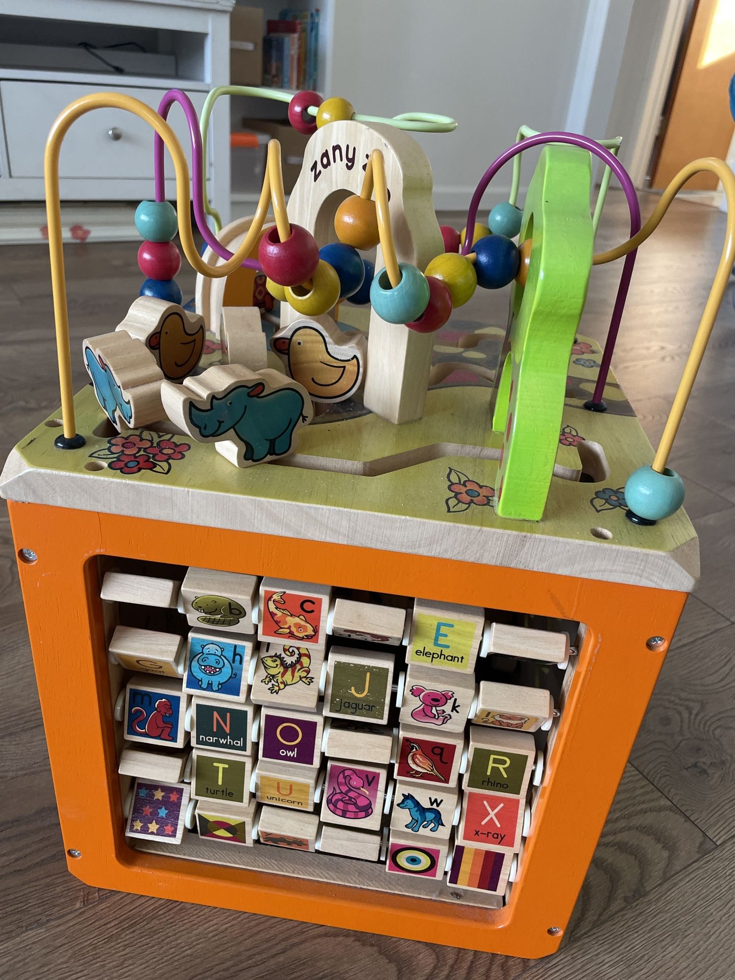 toys Wooden Activity Cube - Zany Zoo