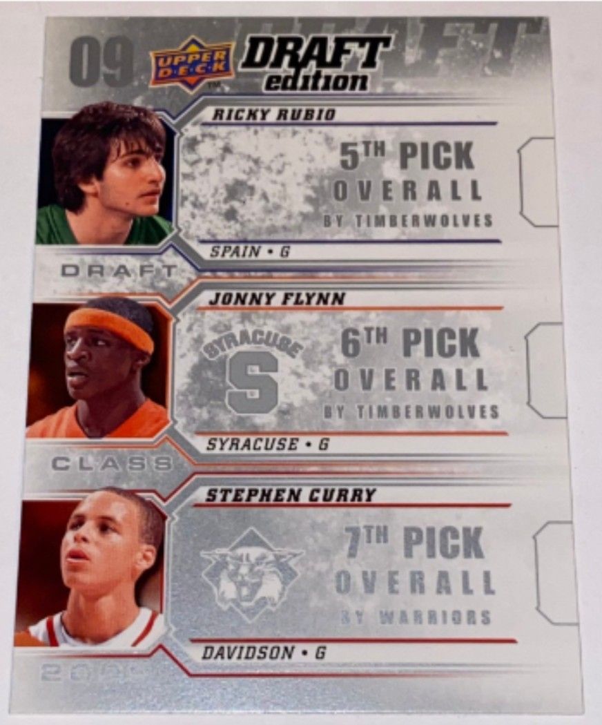 Stephen Curry Ricky Rubio Jonny Flynn Rookie Card