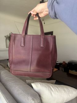 Vintage Coach Tote Bag Burgundy 7787