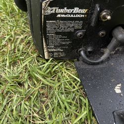 Weed eater with attachments, stand alone edger, old school chainsaw