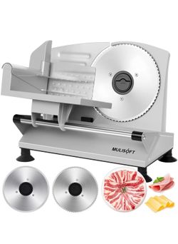 MULISOFT Meat Slicer Electric Deli Food Slicer with Removable Stainless Steel