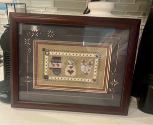 Cross-Stitch Christmas Framed Picture