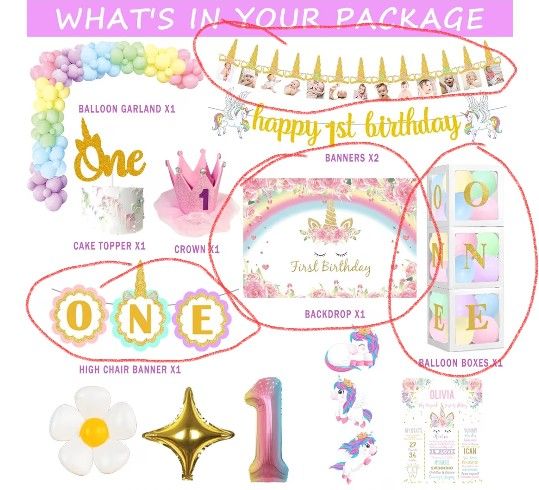 Unicorn Birthday Decorations For Baby