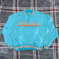 Vintage Majestic Team NFL Dolphins 1/4 Zip Pullover Sweatshirt XXL